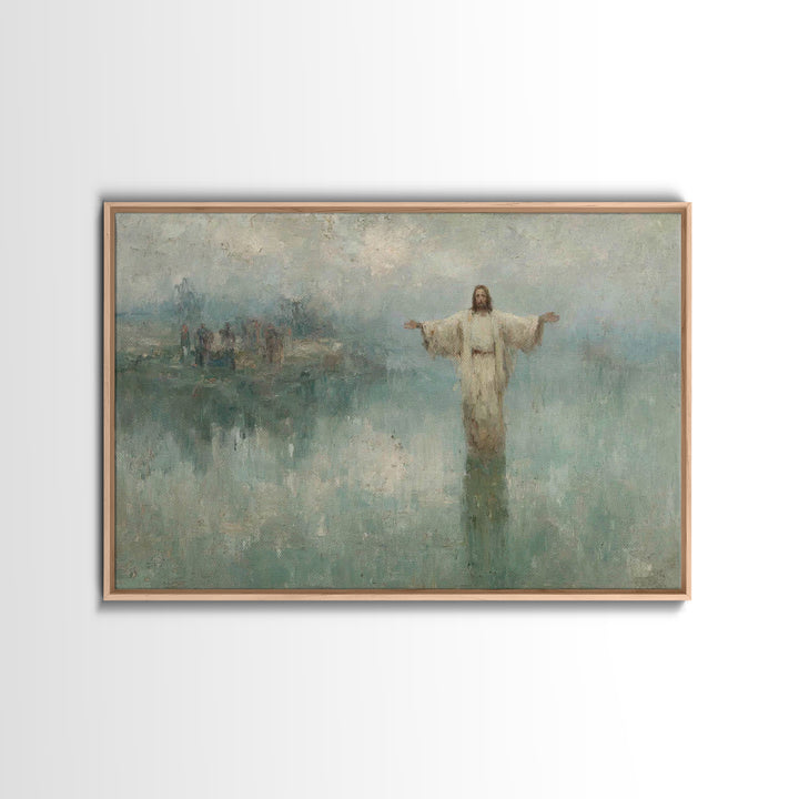 Rose Dawn Promise – Framed Canvas Print – Jesus Painting – Christian Decor – Christian Art Canvas – Christian Wall Art – Christmas Wall Art