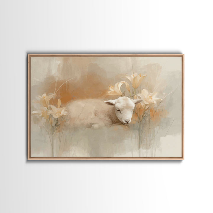 Snowfall Sanctuary Grace, Framed Canvas Print, Christian Art Canvas, Christian Decor, Jesus Painting, Christian Wall Art, Christmas Wall Ar