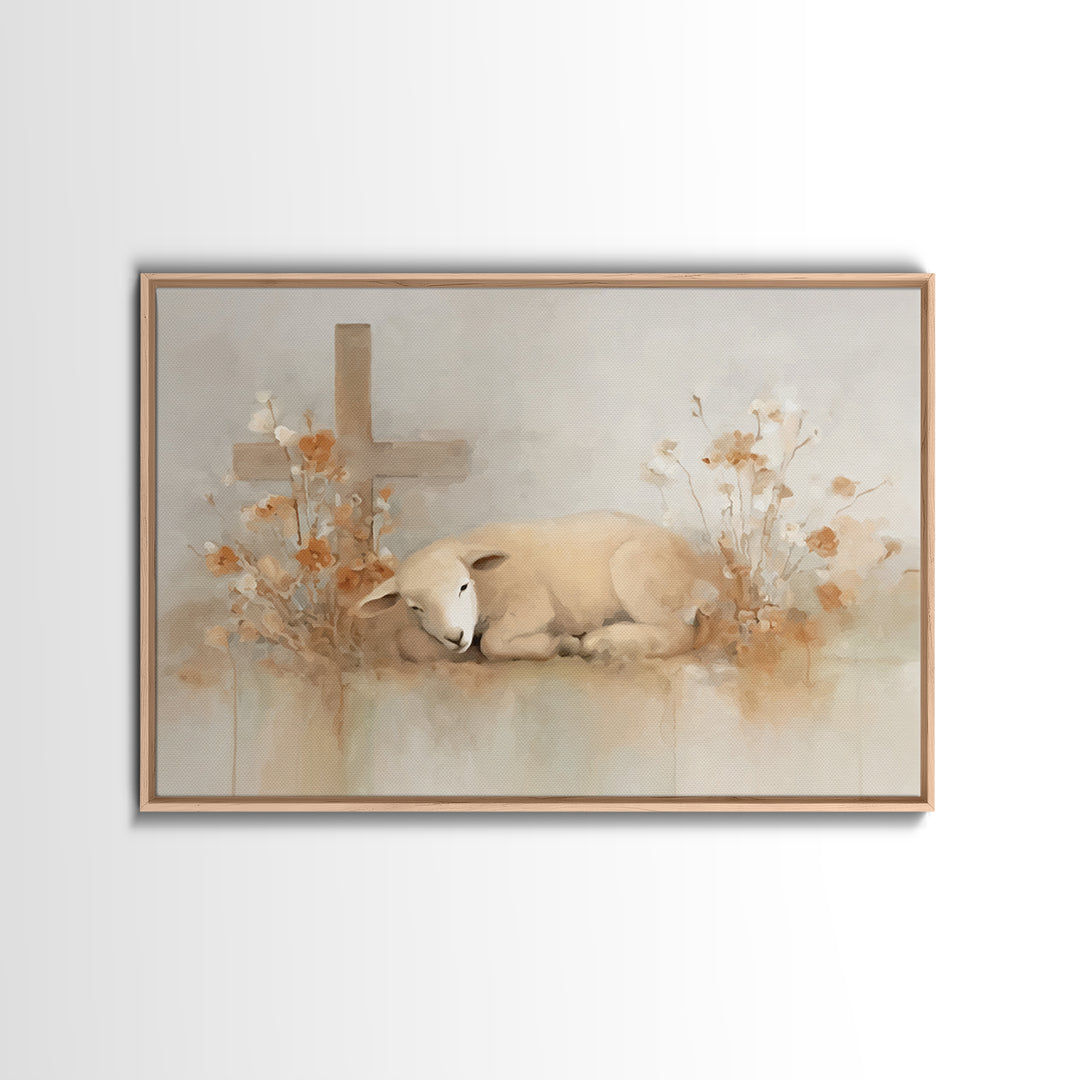 Autumn Cross Grace | Framed Canvas Print | Christian Art Canvas | Christian Wall Art | Christian Decorations | Subtle Christian Art | Chris