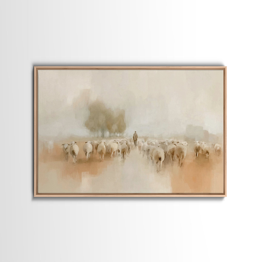 Shepherd’s Path Home, Framed Canvas Print, Christian Art Canvas, Christian Wall Art, Abstract Christian Art, Christian Gift Ideas, Subtle C