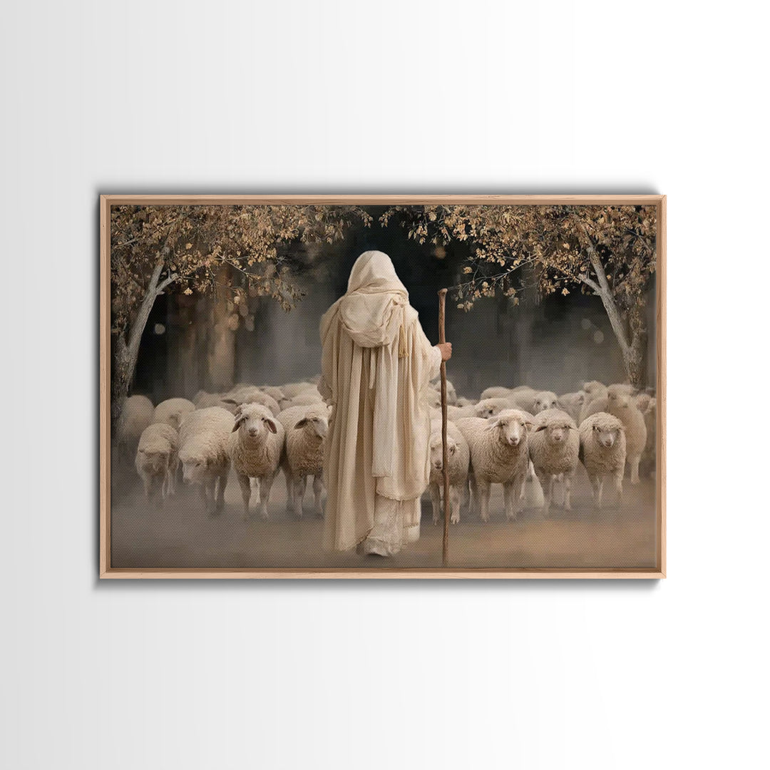 Pasture Of Mercy | Framed Canvas Print | Jesus Paintings | Christian Wall Art | Christian Art Canvas | Modern Christian Painting | Christia