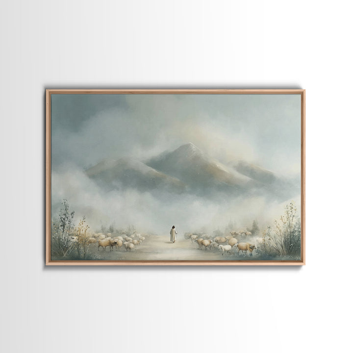 Mountains Of Promise – Framed Canvas Print – Christian Christmas Art – Christian Art Canvas – Minimalist Christian Art – Christian Wall Art