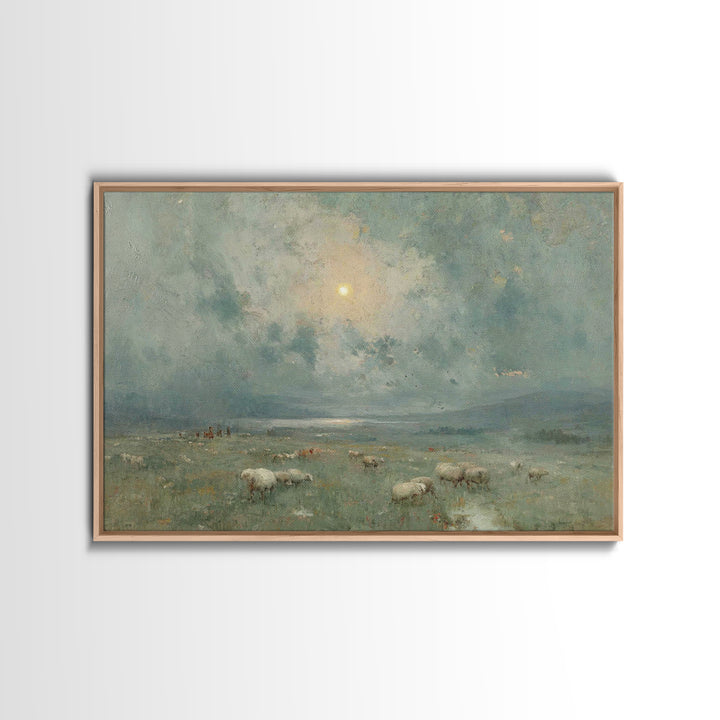 Fields Of Bethlehem | Framed Canvas Print | Christian Christmas Art | Christian Wall Art | Christian Art Canvas | Retro Christmas Art | Chr