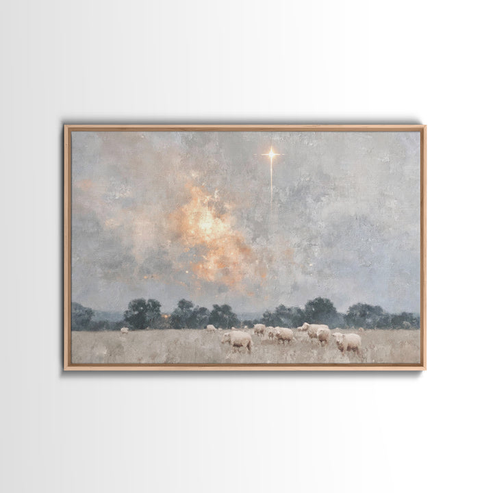Light Of Salvation | Framed Canvas Print | Christian Art Canvas | Christian Wall Art | White Christmas Art | Christian Christmas Art | Chri