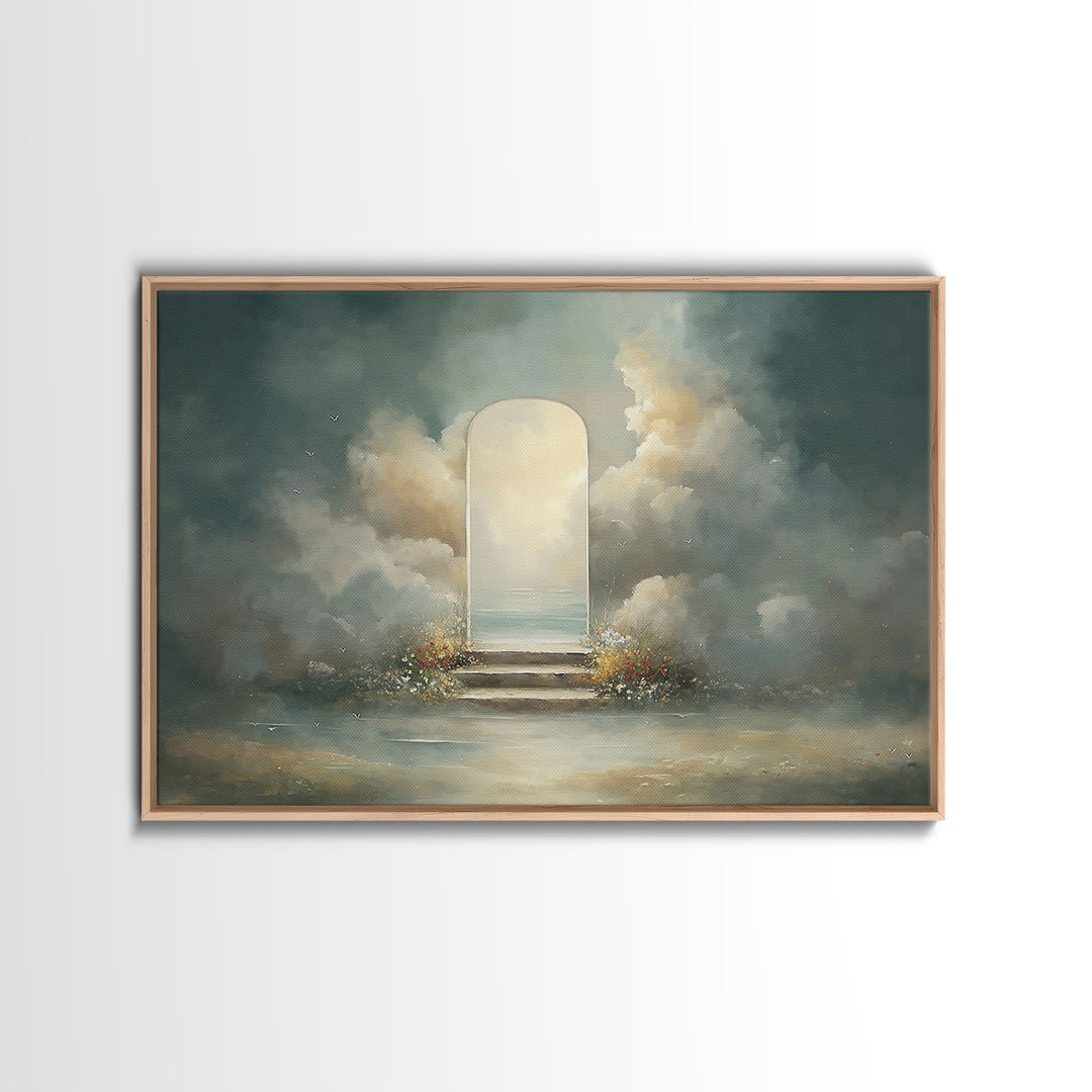 Heaven’s Open Door, Framed Canvas Print, Christian Art Canvas, Christian Wall Art, Unique Christian Art, Christian Art Prints, Christian Gi