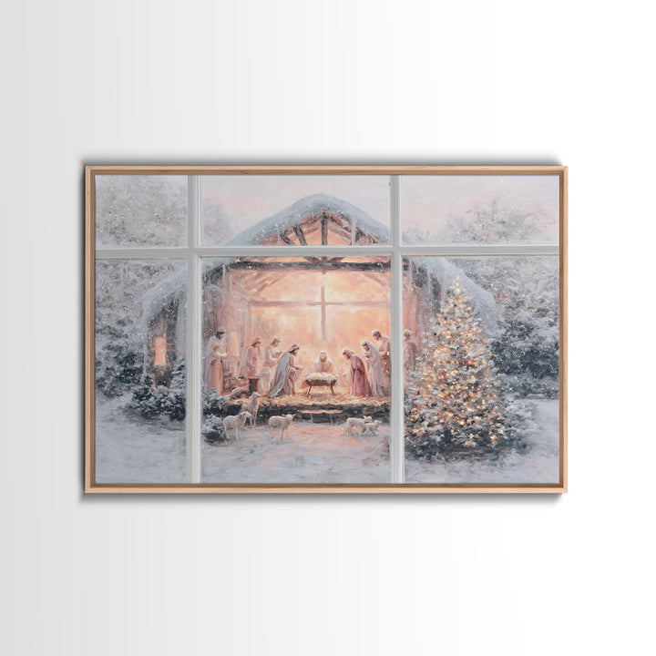 Star Of Bethlehem Peace | Framed Canvas Print | Christian Art Canvas | Christian Christmas Art | Jesus Painting | Christian Wall Art | Chri