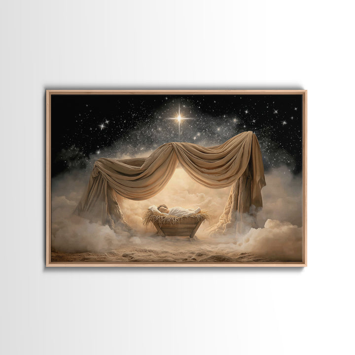 Divine Star Promise | Framed Canvas Print | Christian Art Canvas | Christian Wall Art | Christmas Art | Christian Christmas Art | Jesus Pai