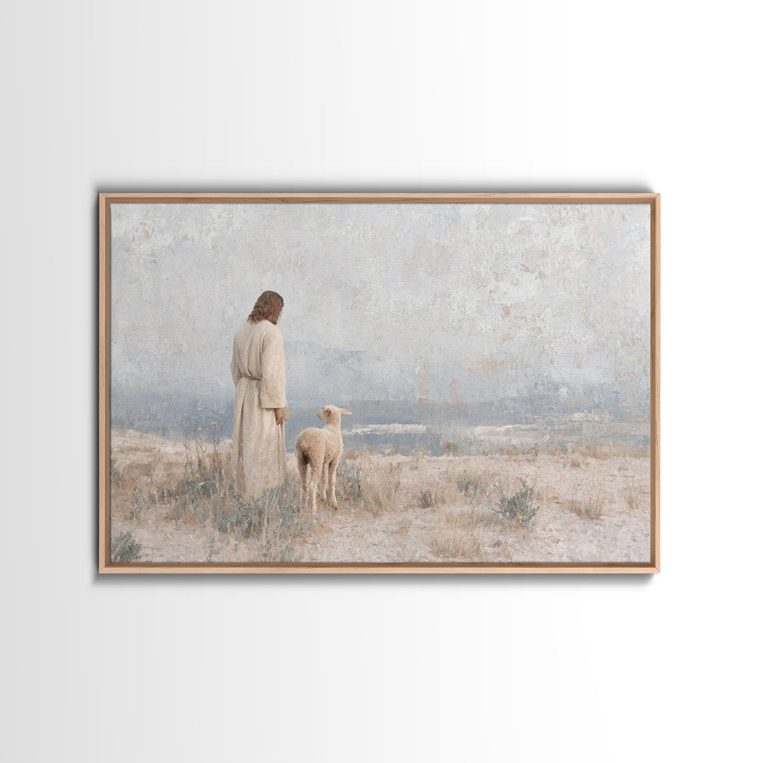 Pasture Of Mercy – Framed Canvas Print – Christian Paintings – Christian Gift Ideas – Moody Christian Art – Christian Art Canvas