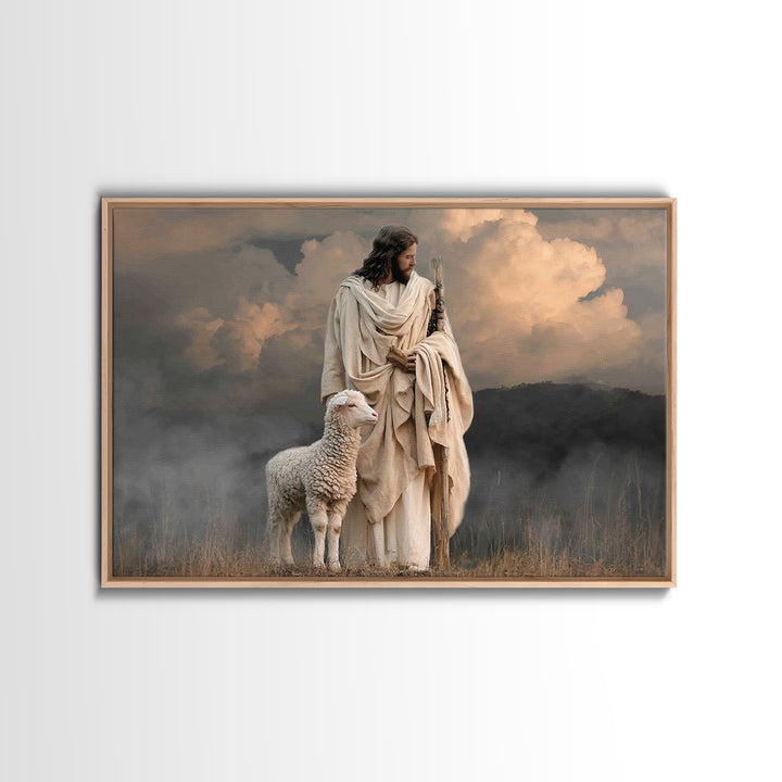 Still Fields Grace – Framed Canvas Print – Christian Art Work – Jesus Canvas Art – Minimalist Christian Art – Unique Christian Art