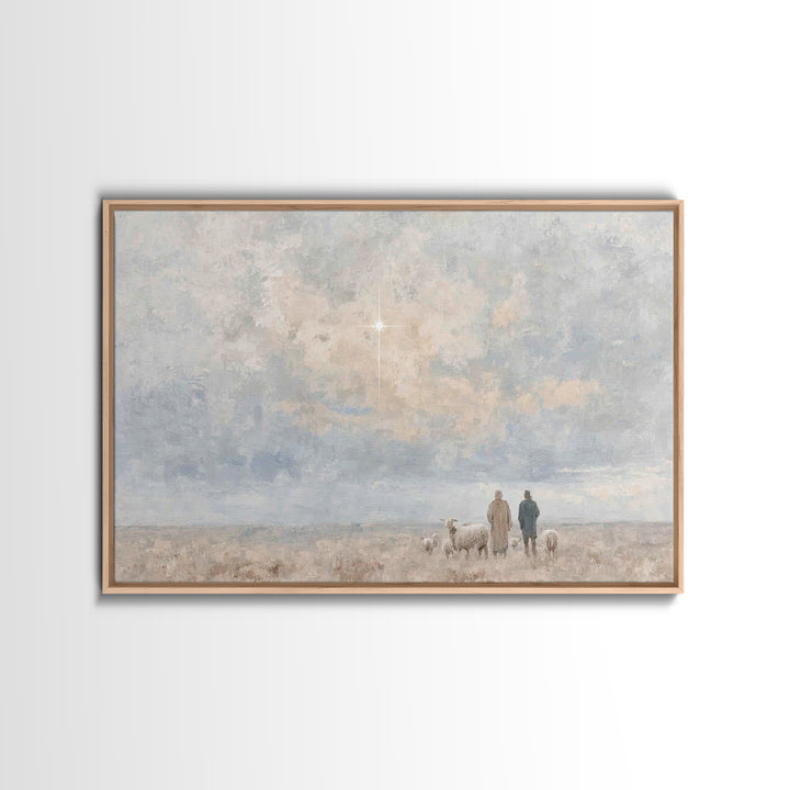 Star Of Hope – Framed Canvas Print – Christian Art Canvas – Christian Christmas Art – Christian Wall Art – Minimalist Christian Art