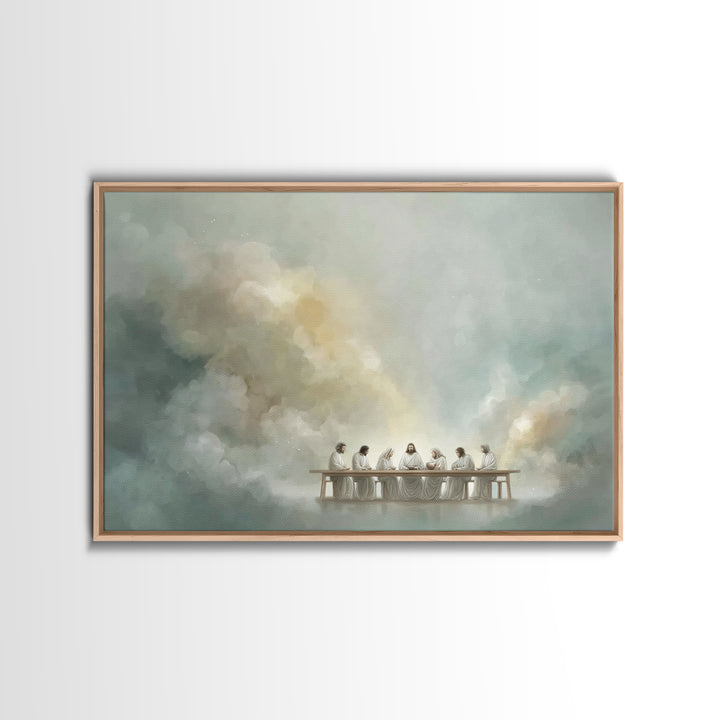Clouds Of Communion, Framed Canvas Print, Christian Art Work, Jesus Painting, Large Christian Painting, Christian Christmas Decor, Christia