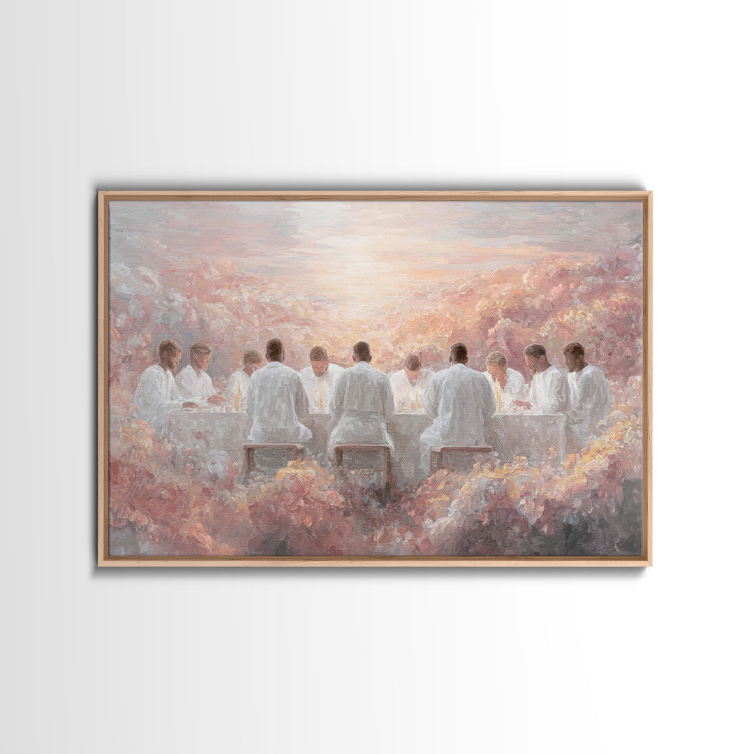 Eternal Communion Light – Framed Canvas Print – Christian Art Canvas – Modern Christian Art – Jesus Painting – Christian Christmas Decorati