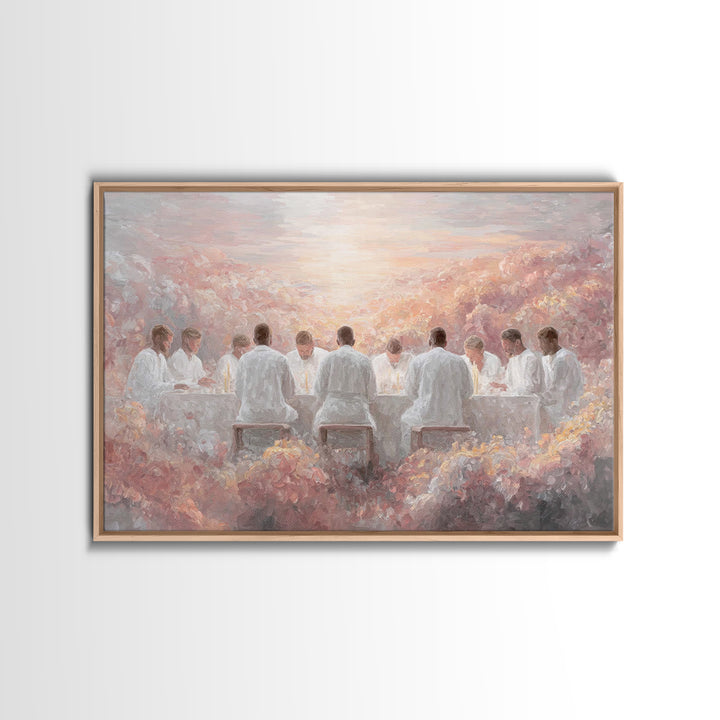 Eternal Communion Light – Framed Canvas Print – Christian Art Canvas – Modern Christian Art – Jesus Painting – Christian Christmas Decorati