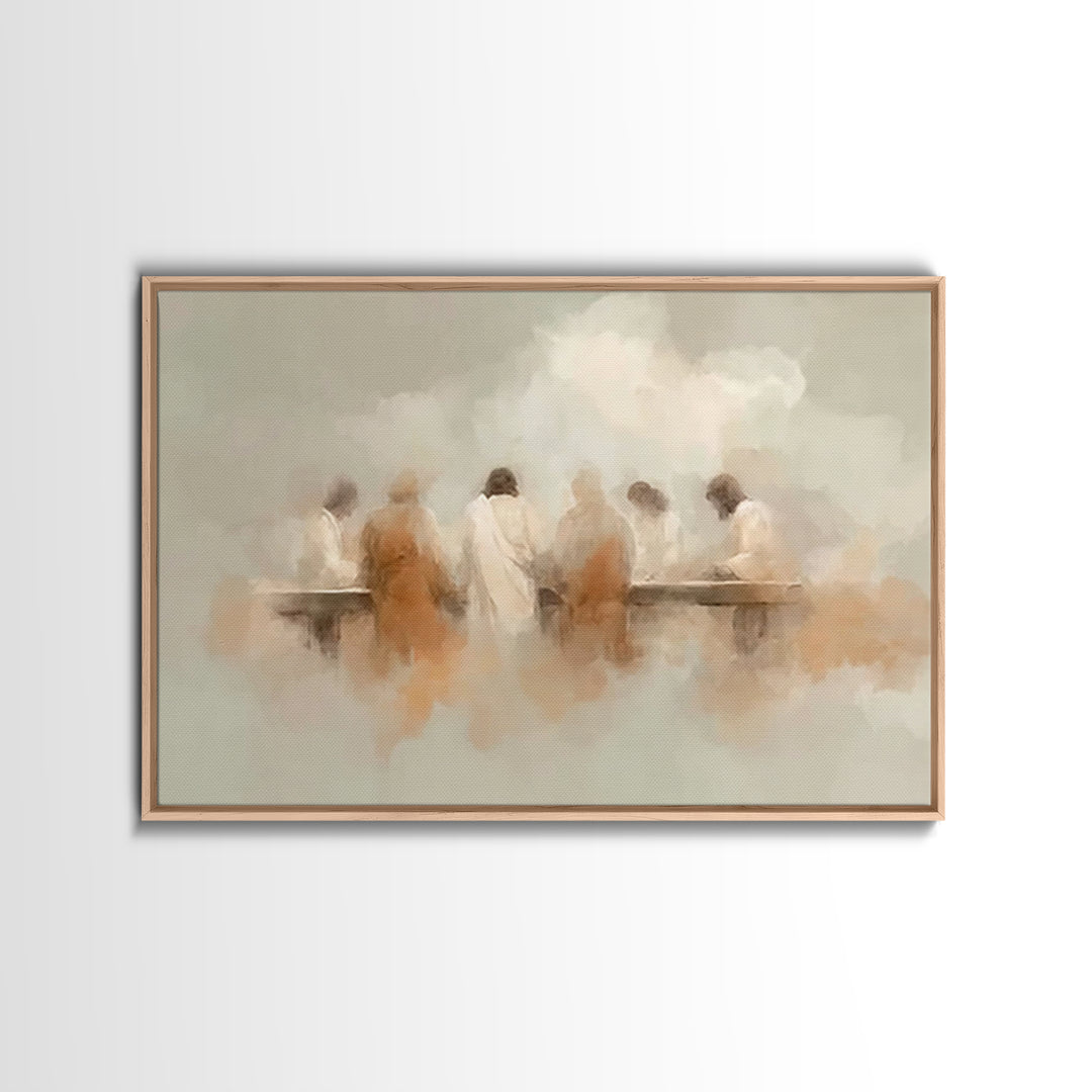 Heavenly Supper Peace – Framed Canvas Print – Christian Wall Art – Christian Art Canvas – Jesus Painting – Christian Art Work – Subtle Chri