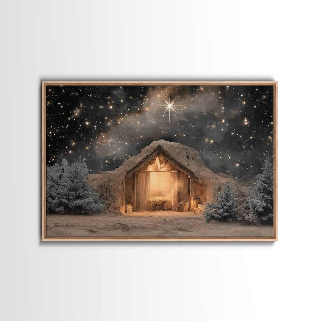 The Guiding Star – Framed Canvas Print – Christian Wall Art – Christian Art Canvas – Jesus Painting – Christmas Art – Christian Christmas D
