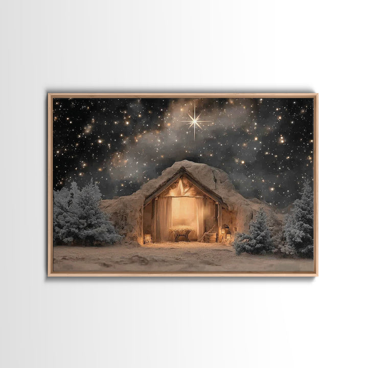 The Guiding Star – Framed Canvas Print – Christian Wall Art – Christian Art Canvas – Jesus Painting – Christmas Art – Christian Christmas D