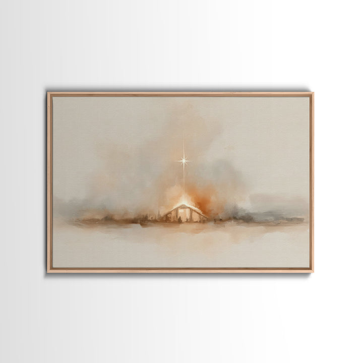 Heavenly Night – Framed Canvas Print – Christian Wall Art – Christmas Art – Christian Art Canvas – Jesus Christmas Art – Christian Gift