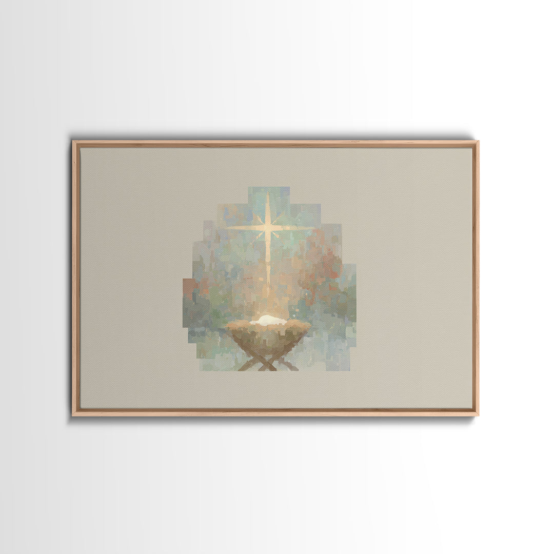 Sacred Dawn | Framed Canvas Print | Christian Art Canvas | Christmas Wall Art | Jesus Painting | Christian Christmas Art | Christian Home D