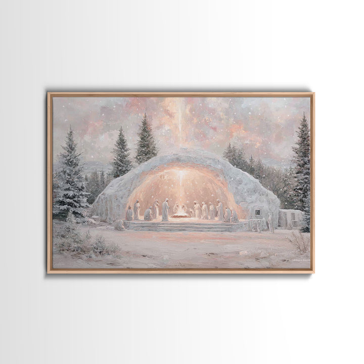 Holy Gathering – Framed Canvas Print – Christian Wall Art – Christian Art Canvas – Christmas Art Prints – Jesus Painting – Christian Christ