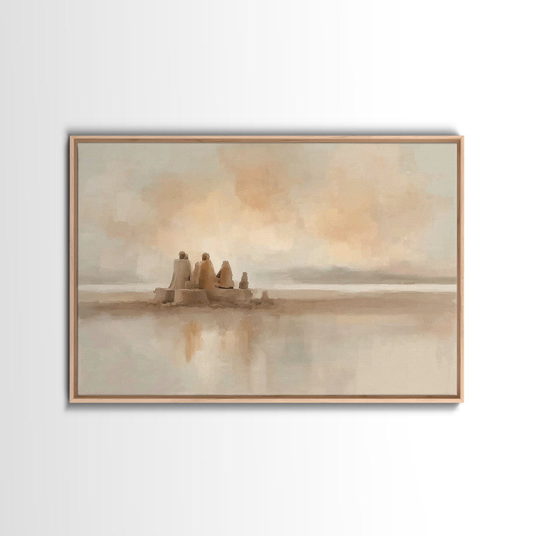 Sacred Shorelight – Framed Canvas Print – Christian Art Canvas – Christian Christmas Art – Christmas Wall Art – Jesus Painting – Christian