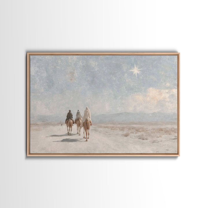 Holy Star Path – Framed Canvas Print – Christian Christmas Art – Christian Art – Christian Art Canvas – Vintage Christmas Art – Christmas W