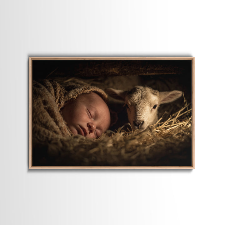Silent Nativity – Framed Canvas Print – Christian Art Canvas – Christian Wall Art – Christmas Wall Art – Christian Art – Jesus Painting