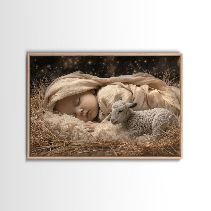 Blessed Arrival – Framed Canvas Print – Christian Art – Christian Art Canvas – Christmas Wall Art – Jesus Painting – Christian Wall Art