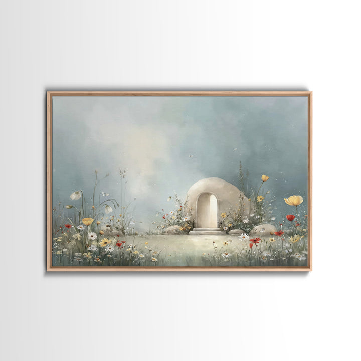 Hopeful Morning – Framed Canvas Print – Christian Wall Art – Christian Art Canvas – Modern Christian Art – Subtle Christian Paintings – Chr