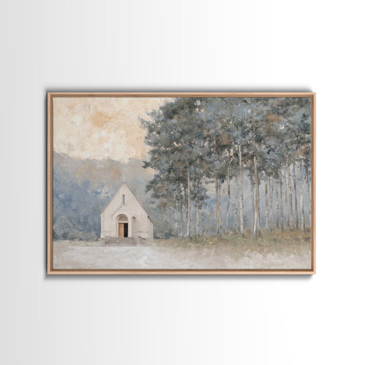 Morning Grace Chapel – Framed Canvas Print – Christian Wall Art – Large Christian Painting – Christian Art Print – Christian Decor – Christ