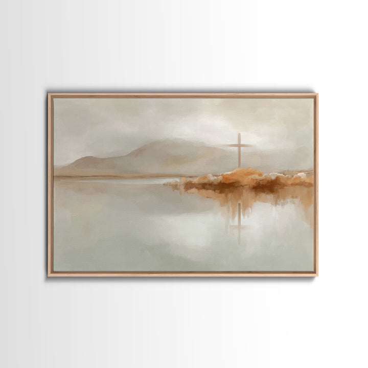 Grace On The Horizon – Framed Canvas Print – Minimalist Christian Art – Christian Wall Art – Christian Art Print – Christian Gift Ideas – C