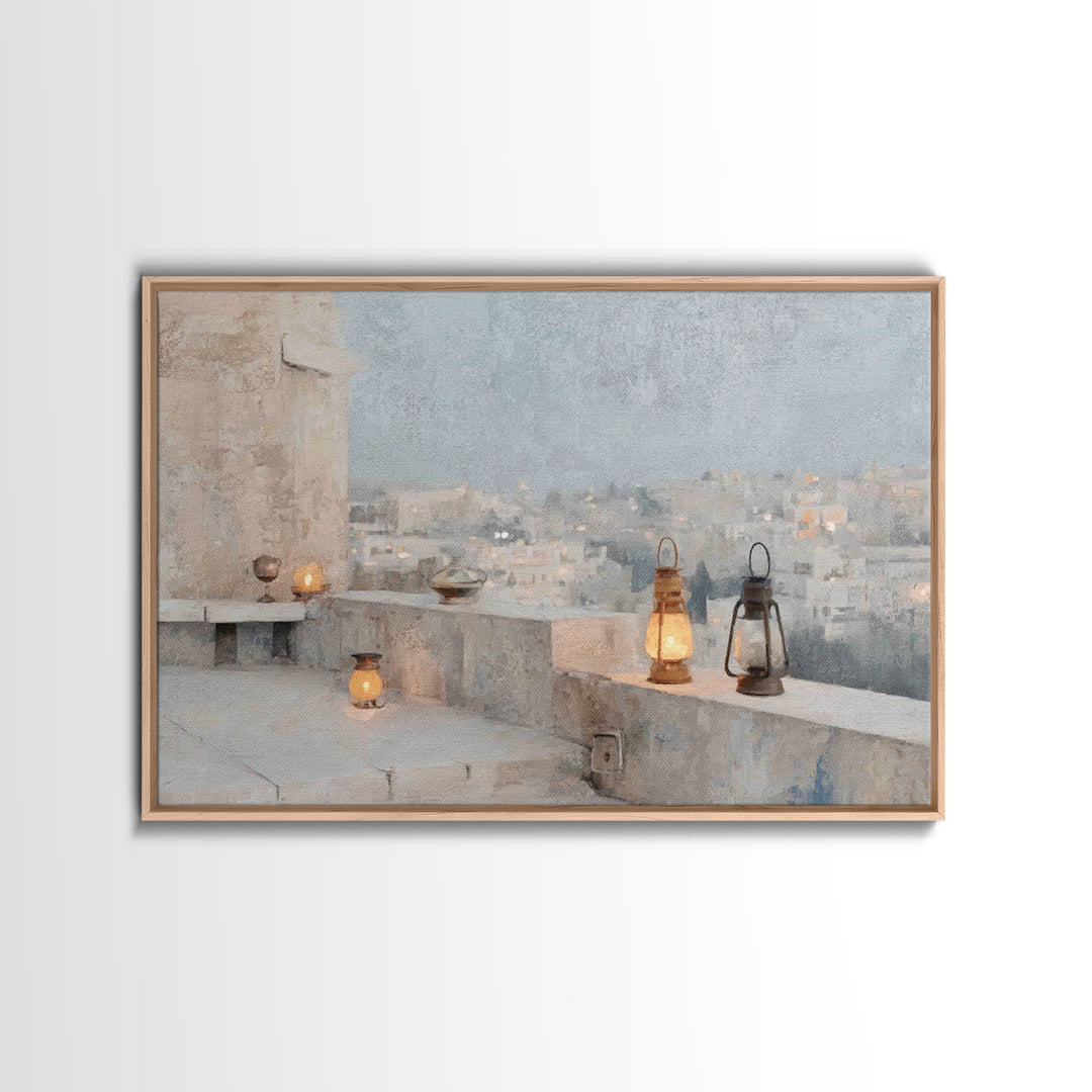 Bethlehem Lamps – Framed Canvas Print – Christian Wall Art – Christian Decor – Christian Christmas Decorations – Christmas Art Prints – Chr