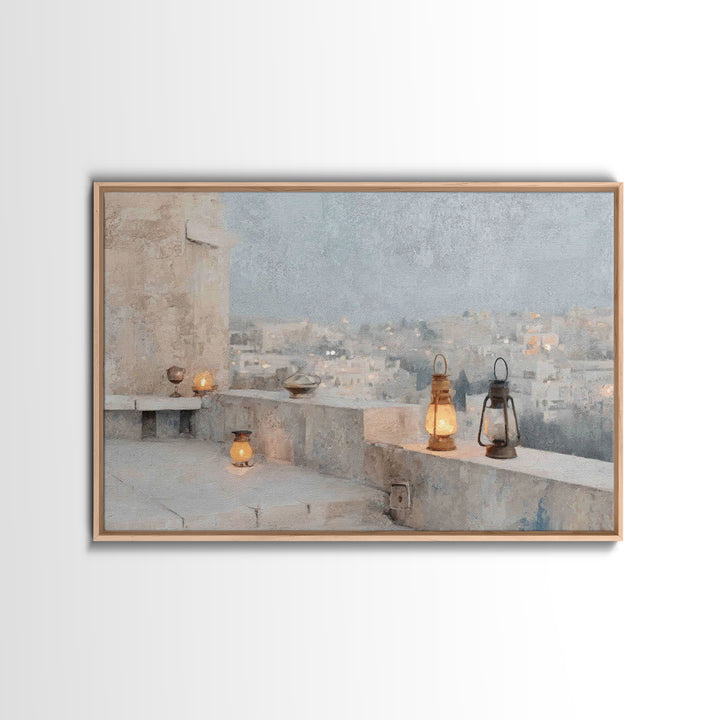 Bethlehem Lamps – Framed Canvas Print – Christian Wall Art – Christian Decor – Christian Christmas Decorations – Christmas Art Prints – Chr
