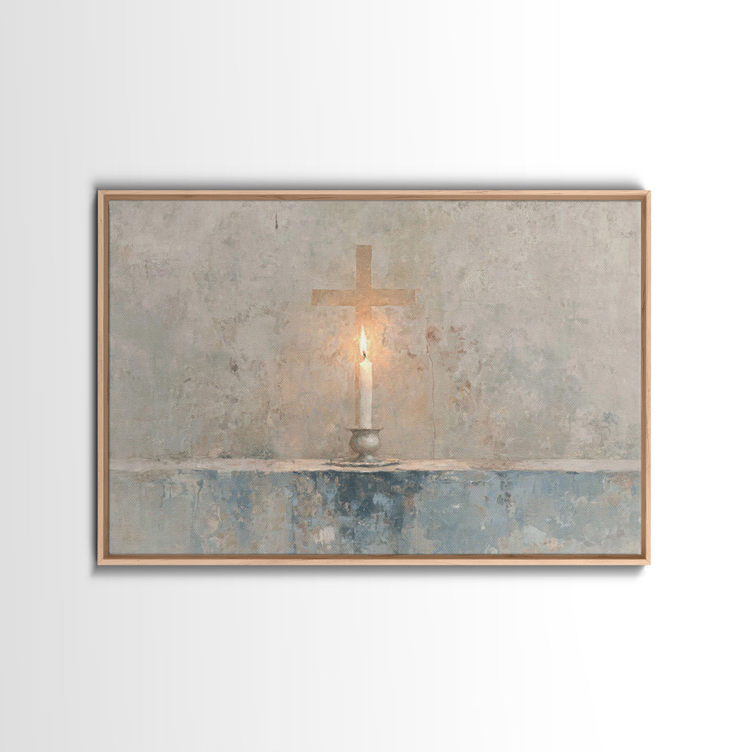 Sacred Stillness, Framed Canvas Print, Christian Art Canvas, Christian Wall Art, Subtle Christian Art, Christian Art