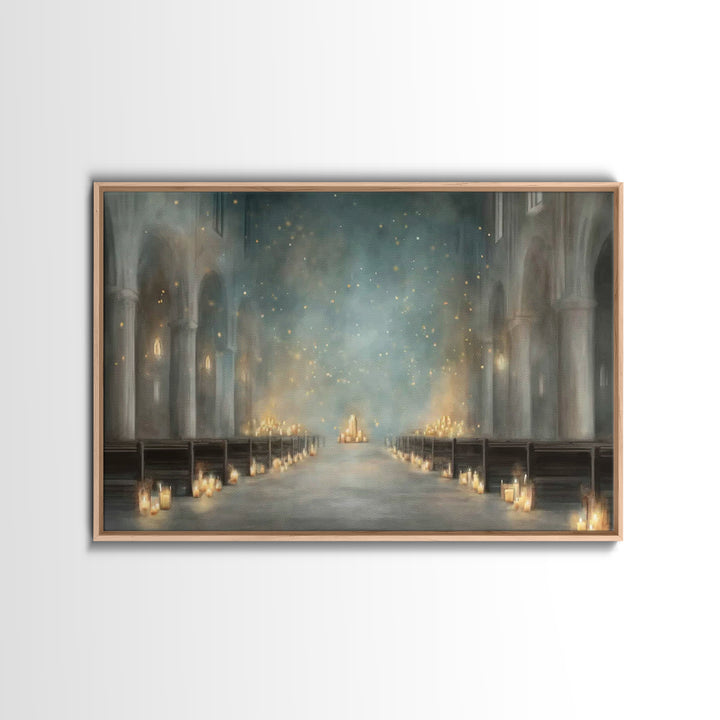 Candlelit Sanctuary Peace – Framed Canvas Print – Christian Wall Art – Christian Art Canvas – Moody Christian Art – Christian Decoration –