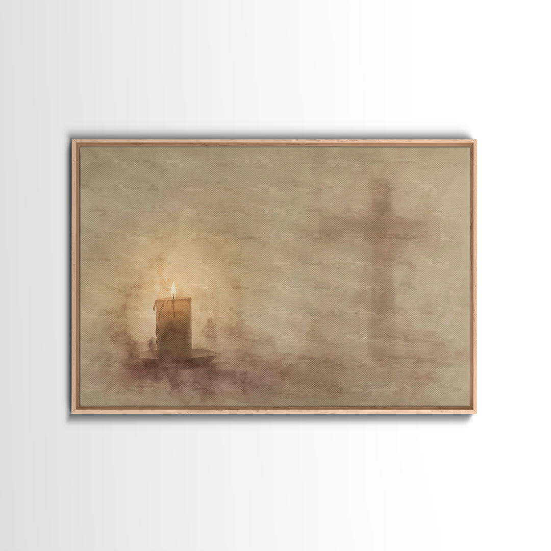 Quiet Devotion – Framed Canvas Print – Christian Art – Christian Wall Art – Moody Christian Art – Christian Art Canvas