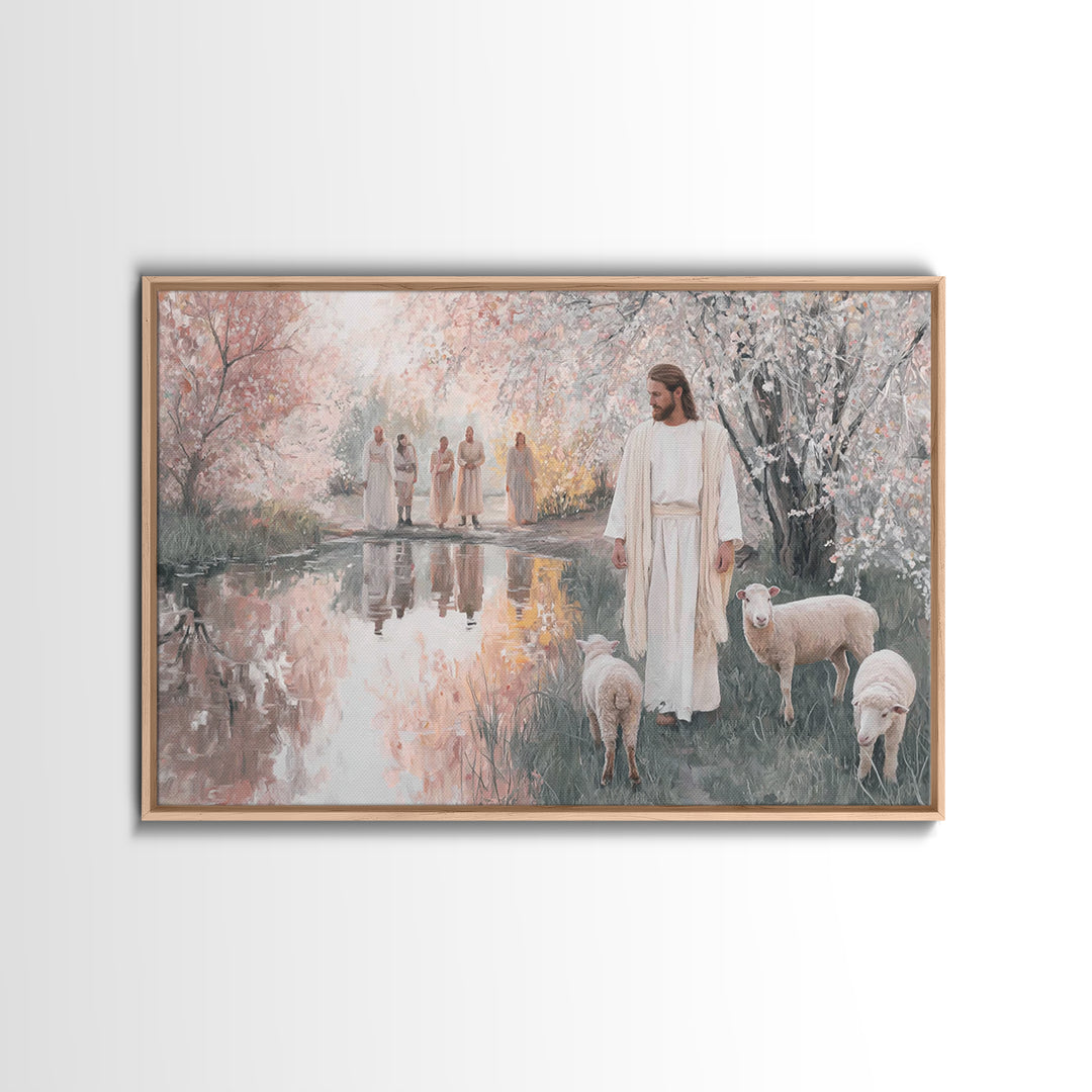 Blossoms Of Mercy – Framed Canvas Print – Jesus Painting – Christian Wall Art – Christian Art Canvas – Modern Christian Art – Christian Gif