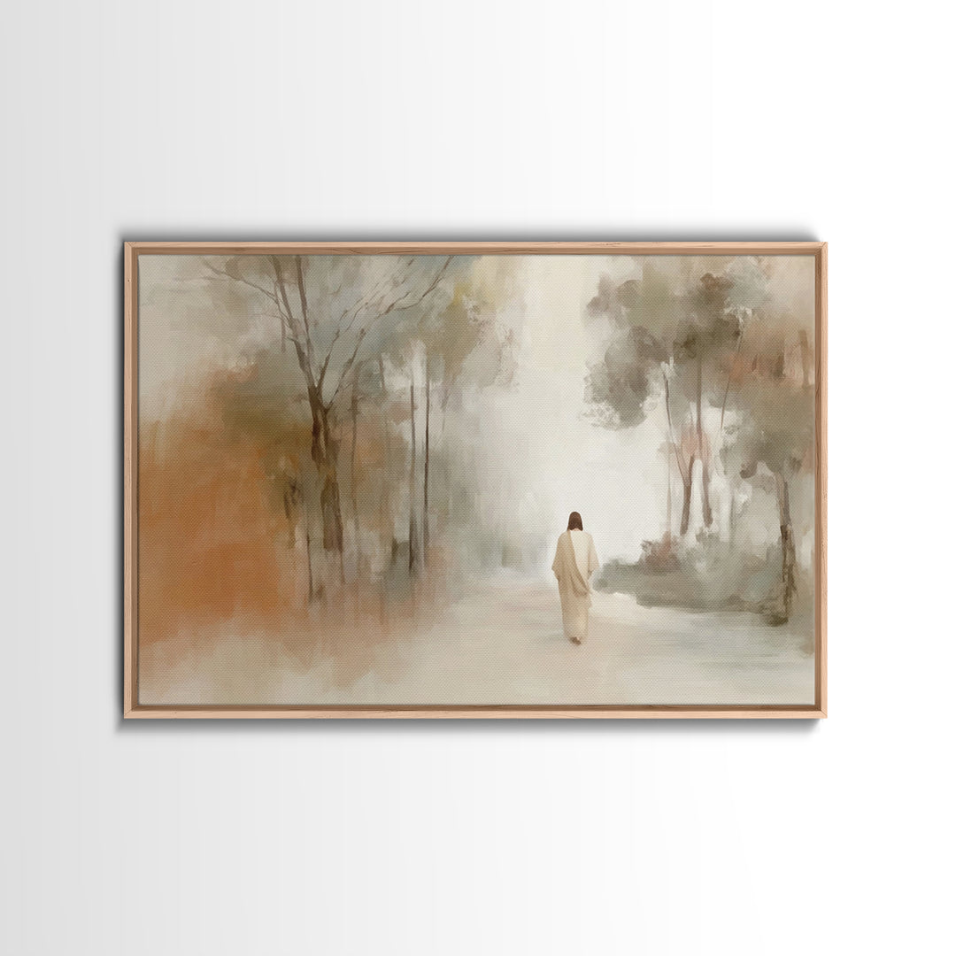 Radiant Path Home – Framed Canvas Print – Christian Wall Art – Christian Art Canvas – Pastoral Scenery – Christian Painting – Christian Dec