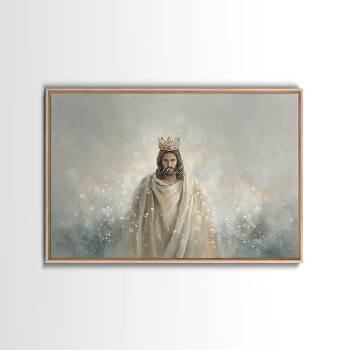 King Of All, Framed Canvas Print, Christian Wall Art, Christian Art Canvas, Christian Painting, Christian Art Gift, Large Jesus Painting