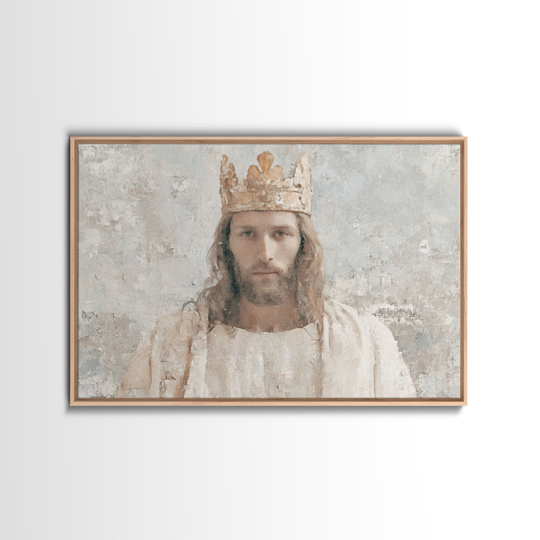 Eternal King – Framed Canvas Print – Christian Wall Art – Vintage Christian Art – Christian Art Canvas – Jesus Painting – Christian Gift Id