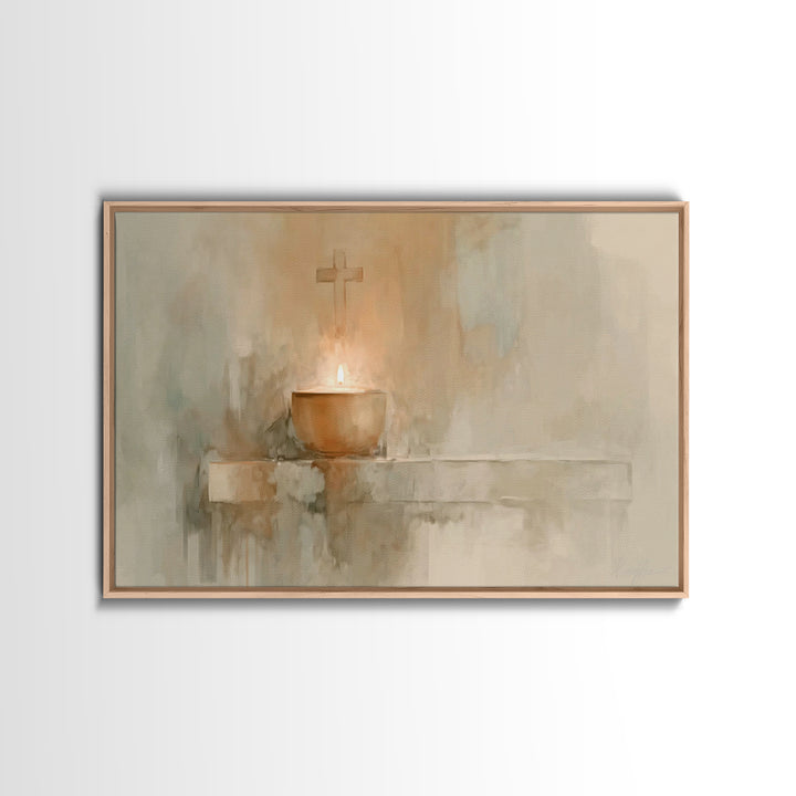 Sanctuary Glow – Framed Canvas Print – Christian Art Canvas – Christian Wall Art – Subtle Christian Art – Christian Art