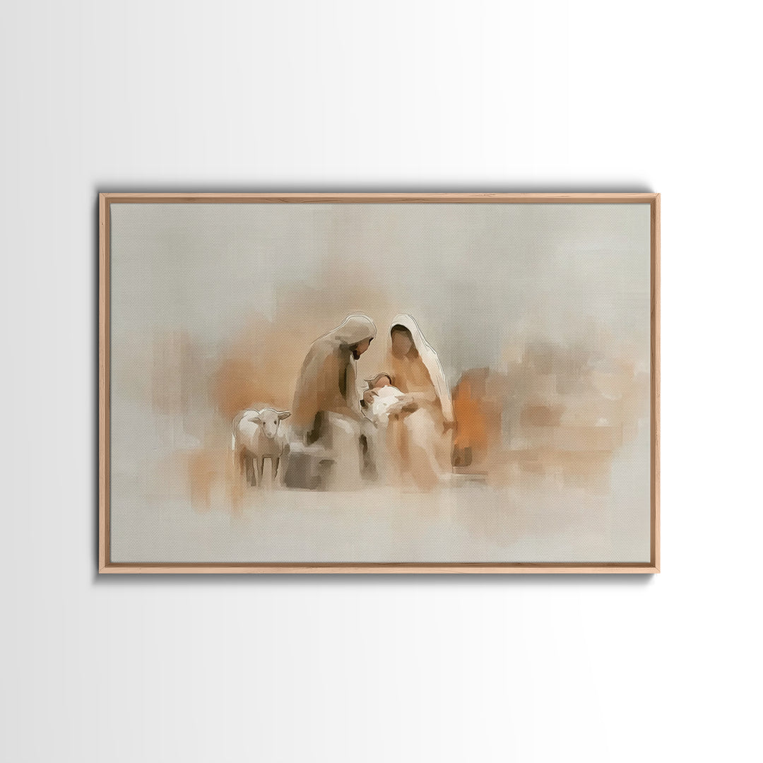Quiet Bethlehem Light | Framed Canvas Print | Jesus Painting | Christian Christmas Art | Christian Wall Art | Christian Art Canvas | Christ