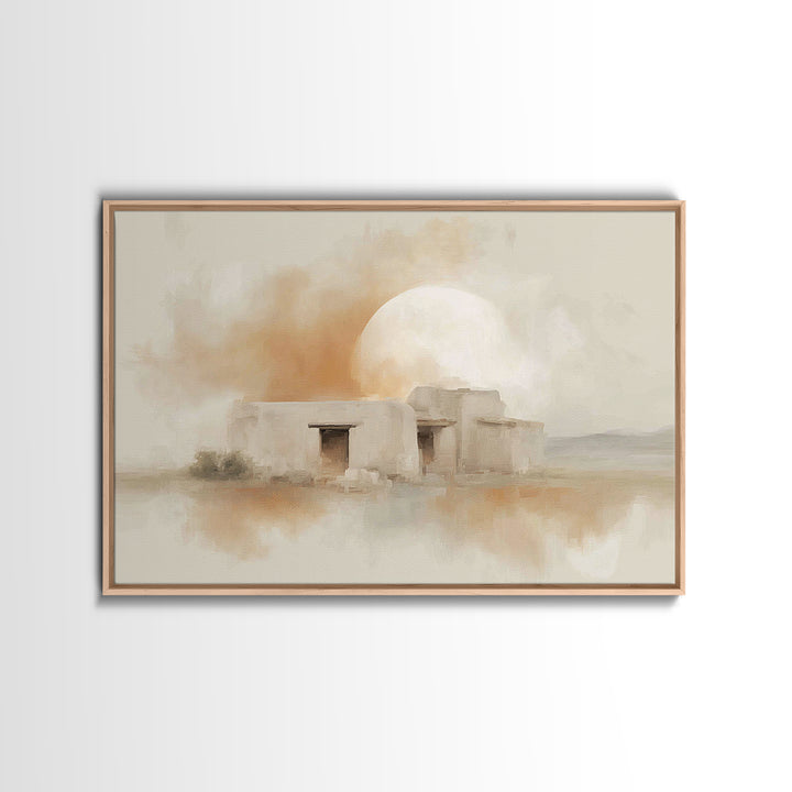 Bethlehem Dawn Dwelling | Framed Canvas Print | Christian Art Canvas | Christian Wall Art | Christmas Art Prints | Christian Christmas Art