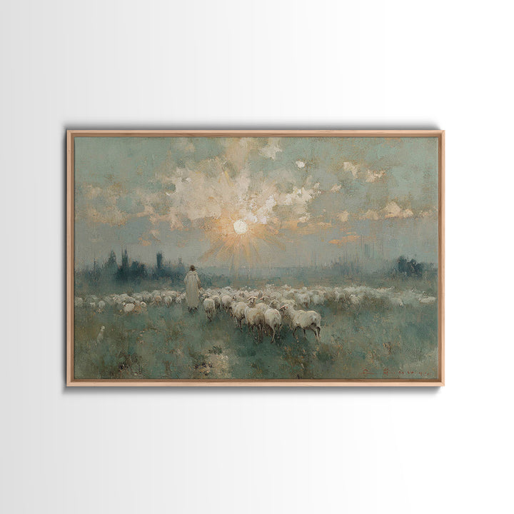 Rising Light – Framed Canvas Print – Christian Art Canvas – Christian Wall Art – Jesus Painting – Large Christian Art – Christian Christmas