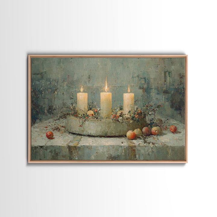 Blessed Advent, Framed Canvas Print, Christian Art Canvas, Christmas Wall Art, Christian Christmas Art, Christian Art