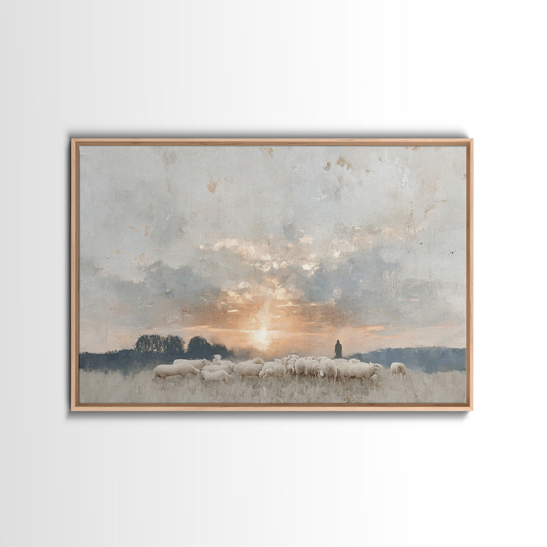 Dawn Of Stillness – Framed Canvas Print – Christian Wall Art – Christian Art Canvas – Jesus Painting – Christian Gift Ideas – Subtle Christ