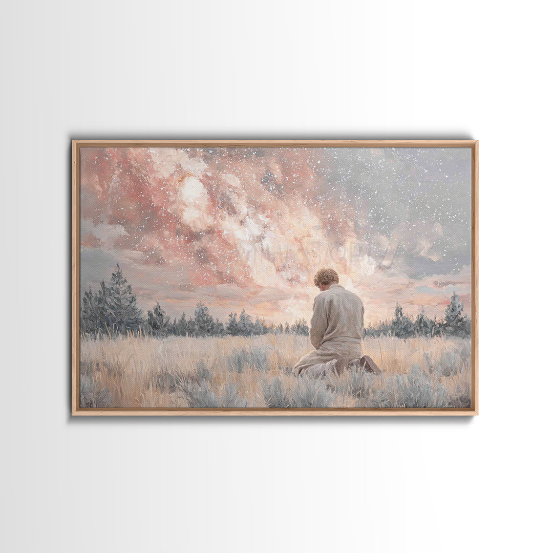 Heavens In Quiet – Framed Canvas Print – Christian Wall Art – Christian Art Canvas – Modern Christian Art – Christian Gift – Jesus Painting
