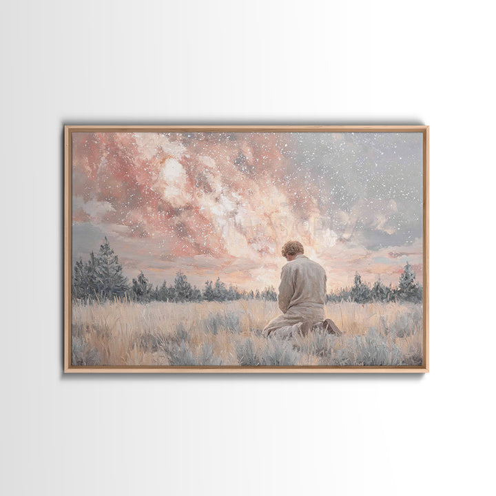 Heavens In Quiet – Framed Canvas Print – Christian Wall Art – Christian Art Canvas – Modern Christian Art – Christian Gift – Jesus Painting