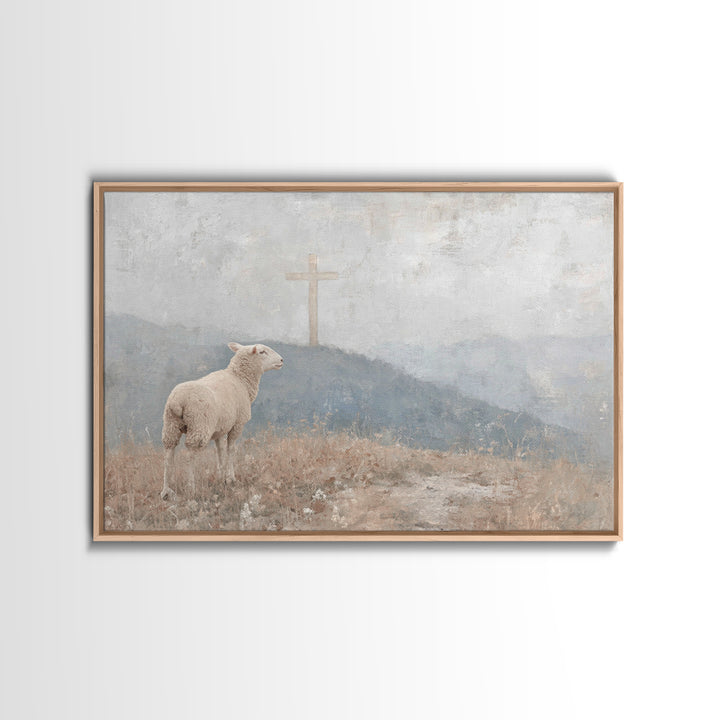 Sacred River Rest, Framed Canvas Print, Christian Art Canvas, Christian Wall Art, Christian Christmas Art, Unique Christian Art, Jesus Pain