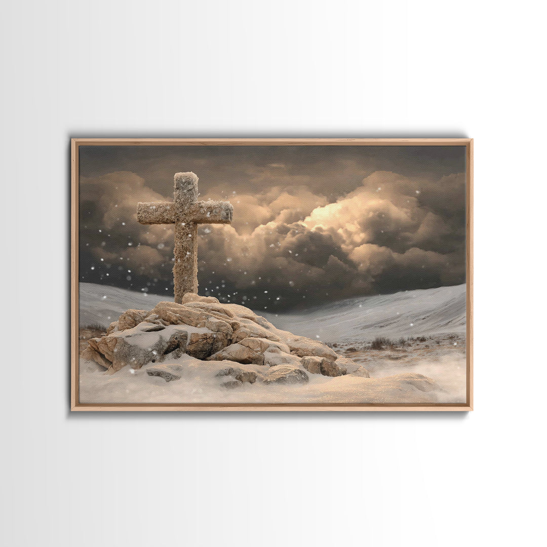 Dawn Of Redemption | Framed Canvas Print | Christian Christmas Art | Christian Art Canvas | Christian Wall Art | Moody Christian Art | Chri
