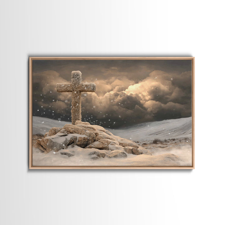 Dawn Of Redemption | Framed Canvas Print | Christian Christmas Art | Christian Art Canvas | Christian Wall Art | Moody Christian Art | Chri